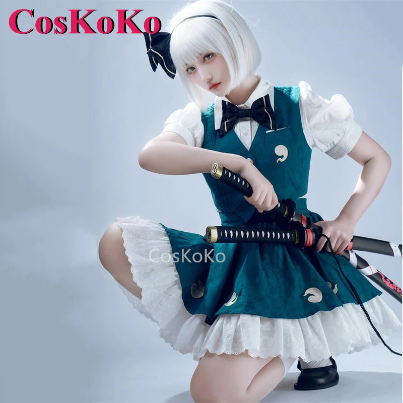 CosKoKo Konpaku Youmu Cosplay Game Touhou Project Costume Sweet Nifty Lovely Uniform Skirt Halloween Carnival Role Play Clothing