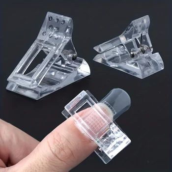 Clip per unghie in acrilico Gel trasparente Punte per unghie da costruzione rapida Clip Estensione per unghie Morsetti UV Set di strumenti per manicure Art Builder