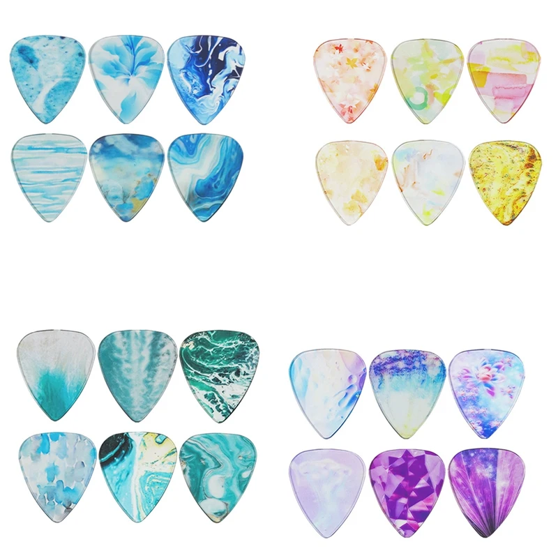 LALA Transparent Picks, Guitar Picks, Folk Guitar, Electric Guitar Personalized Color Transparent Picks
