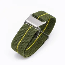 Versatile Parachute Elastic Nylon Watch Strap - Outdoor Sport & Military Style Accessory - 22mm (Green Yellow)