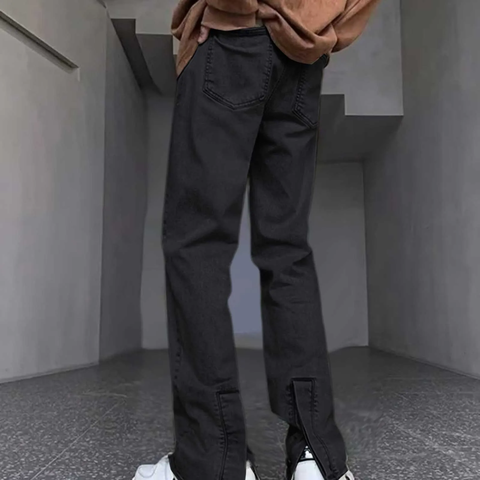 

Punk High Street Male Straight-Leg Jeans Spring Autumn Fashion Men's Clothing Vintage Casual Flared Slim Fit Denim Trousers