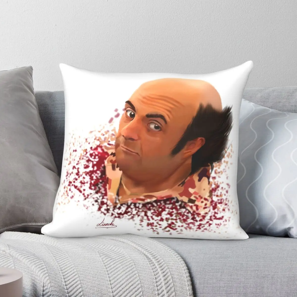 

Schwoz Sketch Square Pillowcase Polyester Linen Velvet Creative Zip Decor Throw Pillow Case Home Cushion Case