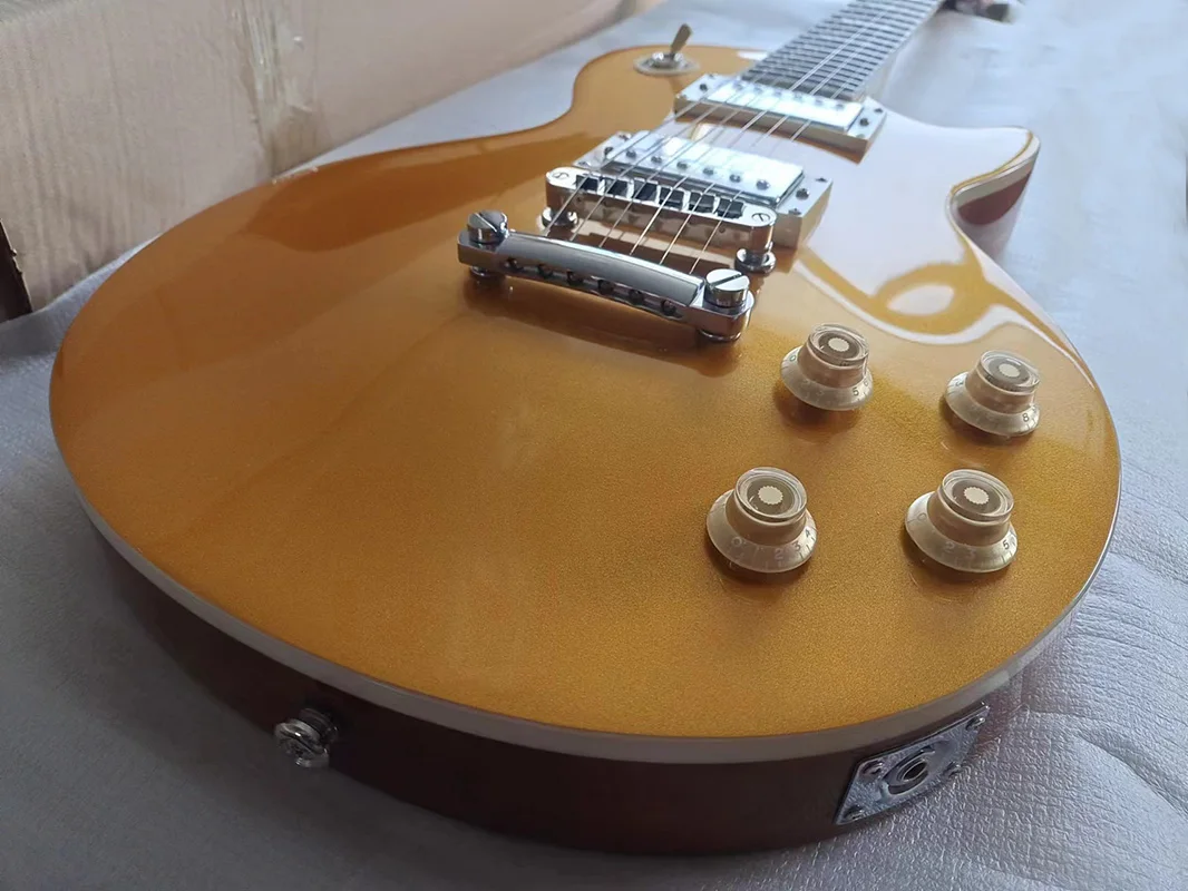 In Stock Chinese electric guitar OEM mahogany fingerboard multilayer binding classic metal colo