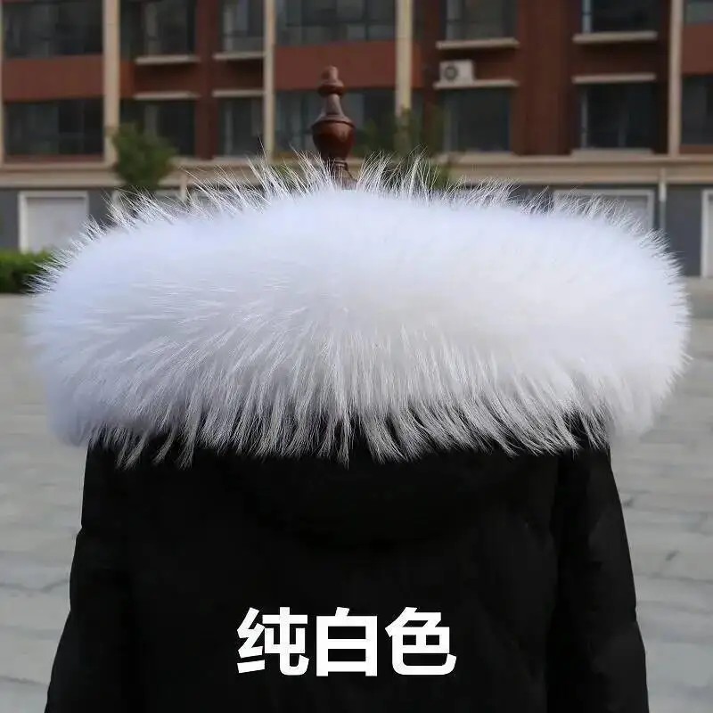 Natural Fur Collar Real Raccoon Fur Women Scarves Winter Coat Neck Cap Trim Long Warm Scarf