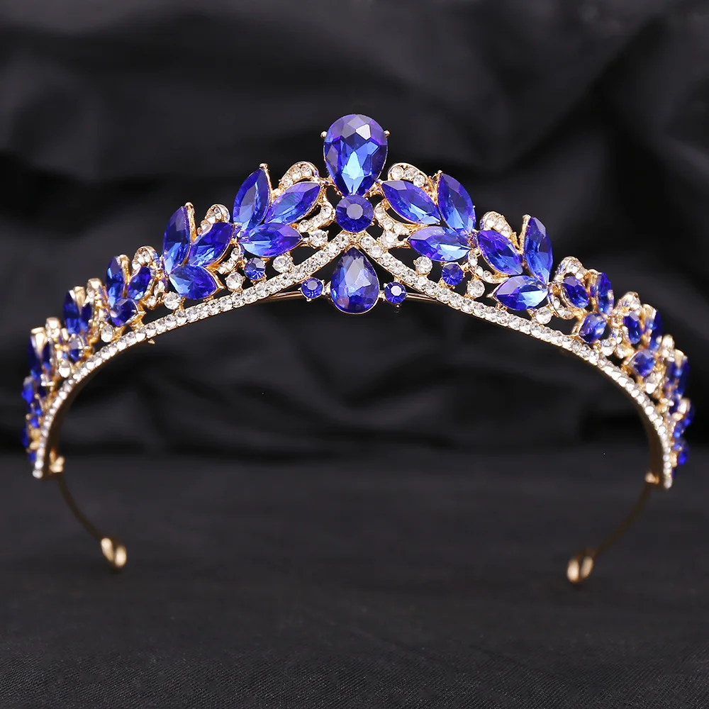 Zwarte Retro Kristallen Tiara Kroon Hoofdband - Elegante Crystal Rhinestone Voor Bruiloft, Verjaardag & Feest