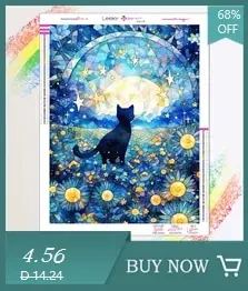 Description Picture 4 of item5D Diy Diamond Painting Cute Sakura Cat Design Full Diamond Mosaic Embroidery Cross Stitch Kits Home Decor Cartoon Animal Gifts