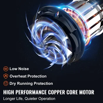 VEVOR RV Portable Macerator Pump 12V 12GMP with Detachable Quick Connection Valve Metal Hose Clamp Power Cord for RV Motorhome 5