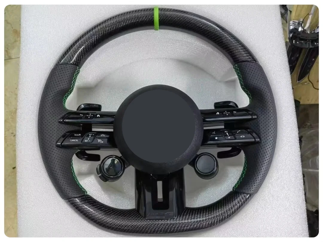 메르세데스 벤츠 A35 A45 C63 C43 E53 E63 G63 G500 G55 AMG GT S63 GLE63 GLA45 W223용 카본 파이버 스티어링 휠