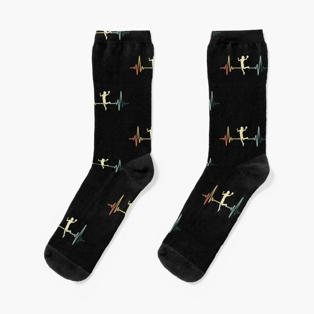 

Handball Heartbeat Vintage Socks Sport Socks Men Cute Socks