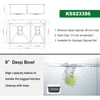 33 Inch Kitchen Sink Double Bowl 60/40 Stainless Steel 18 Gauge Drop In Top Mount Overmount Kitchen Sink Basin Washhand Stand 4