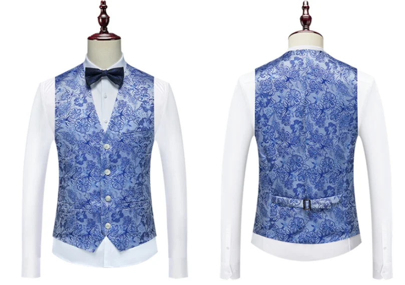 Men's Floral Three-Piece Suit View 2