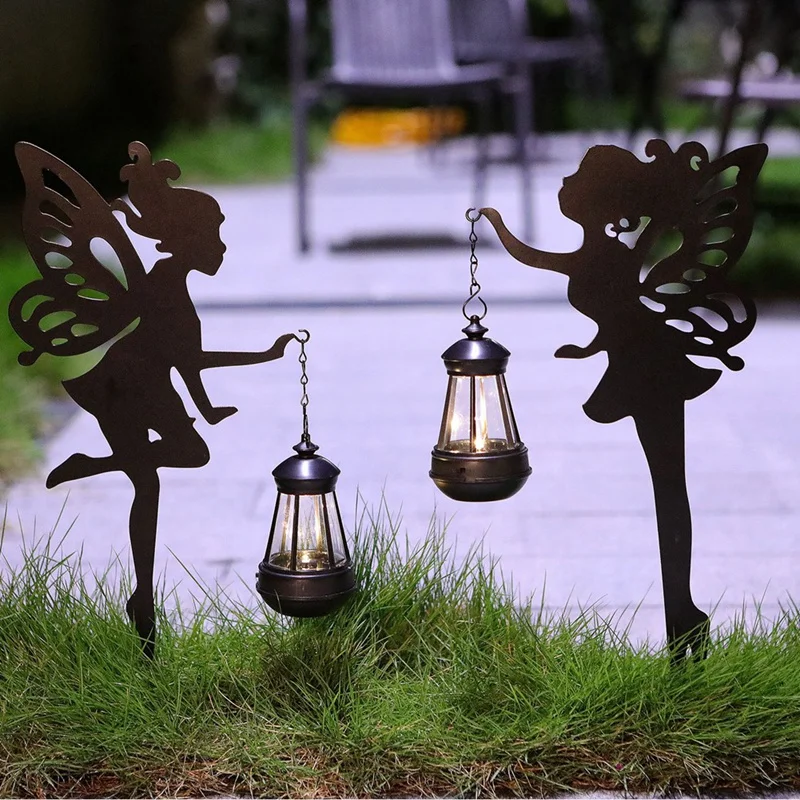 

2Pcs Metal Fairy Solar Light Outdoor Decoration Metal Fairy Garden Stake Stake Light For Lawn,Patio,Courtyard