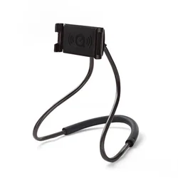 Enhanced 360° Rotation Gooseneck Phone Holder for Bed - Hands - Free, Upgraded Lazy Stand (Black)