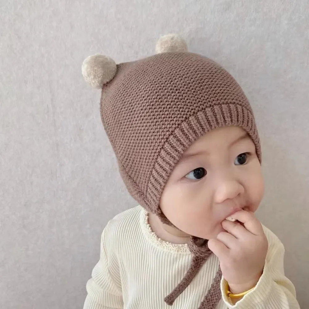 Woolen Crochet Baby Ear Protection Hat for Winter