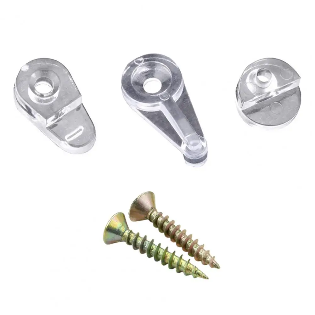 30Pcs Glass Clips Compact Sturdy Transparent Body Practical Mirror Holding Clamps for Bathroom