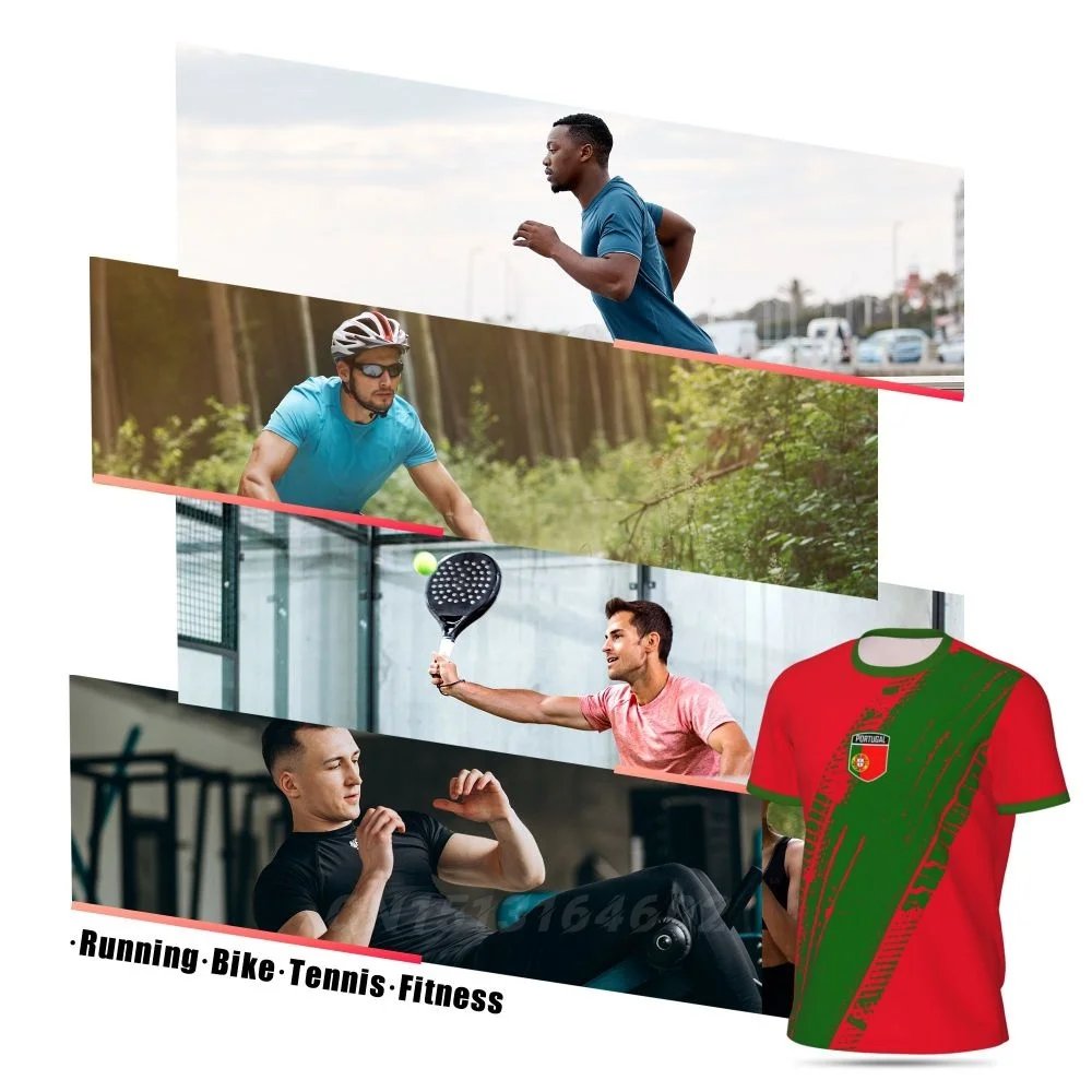 Se64ce6abd62b46fca6b4decd666c8112u Camiseta Portugal 3D Estampada | Manga Curta, Desporto, Fitness Verão 2024