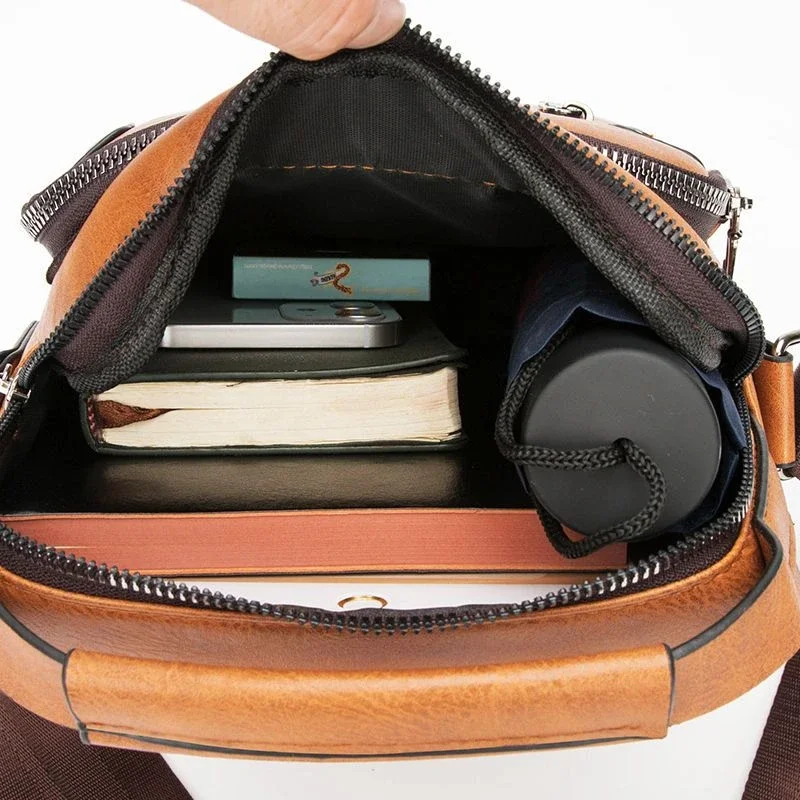 PU Leather Daily Casual Shoulder Bag for Men Small Vintage Messenger Bag Men's New Fashion Design Sling Bags