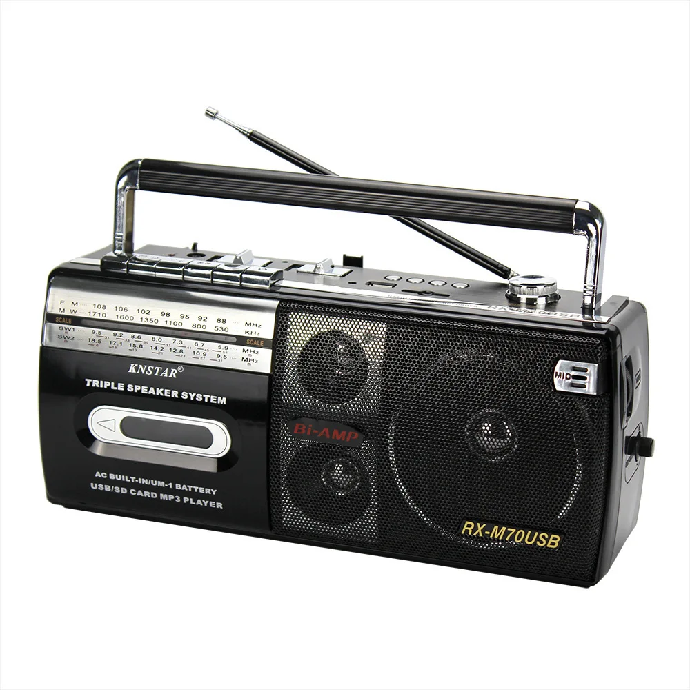 

FM AM SW1- 2 4 Band Radio Cassette Recorder With Blutooth FM Antenna USB MPS Player Recorder Function Outdoor and Indoor