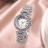 MAYZHISU Women Watches Fashion Women Quartz Wristwatch Small Round Dial Alloy Strap Waterproof Diamond Bracelet Clock for Ladies 1