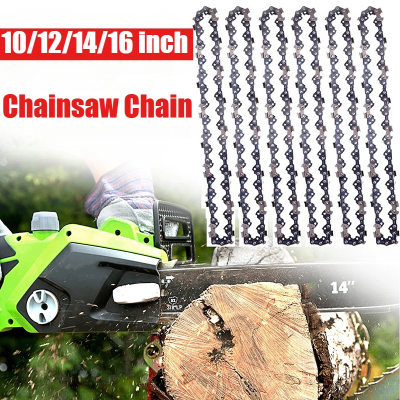 10/12/14/16 Inch Metal Saw Chainsaw Chain 3/8"Pitch 40/45/50/52/55//56/59 Drive Links Electric Chain Saw Accessory Replacement chainsaw chain