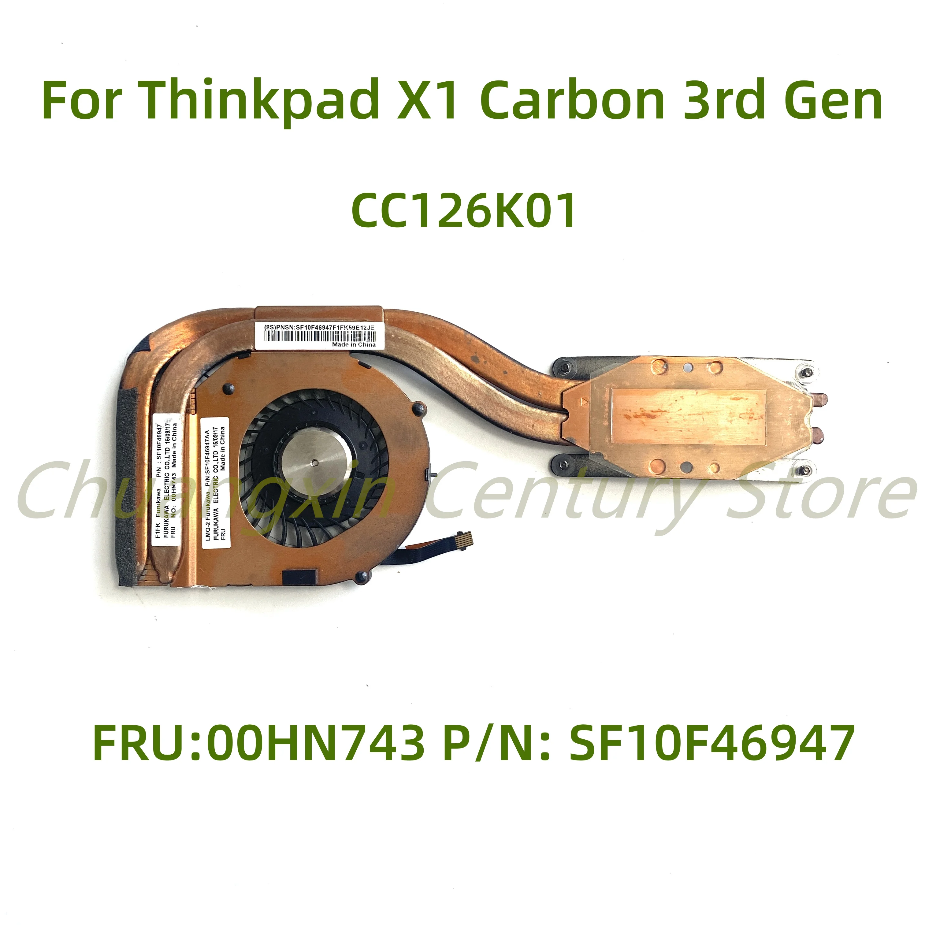 

CC126K01 For Thinkpad X1 Carbon 3rd Gen FAN Radiator 20BS 20BT FRU 00HN743 04X3829 P/N: SF10F46947 100% Test OK