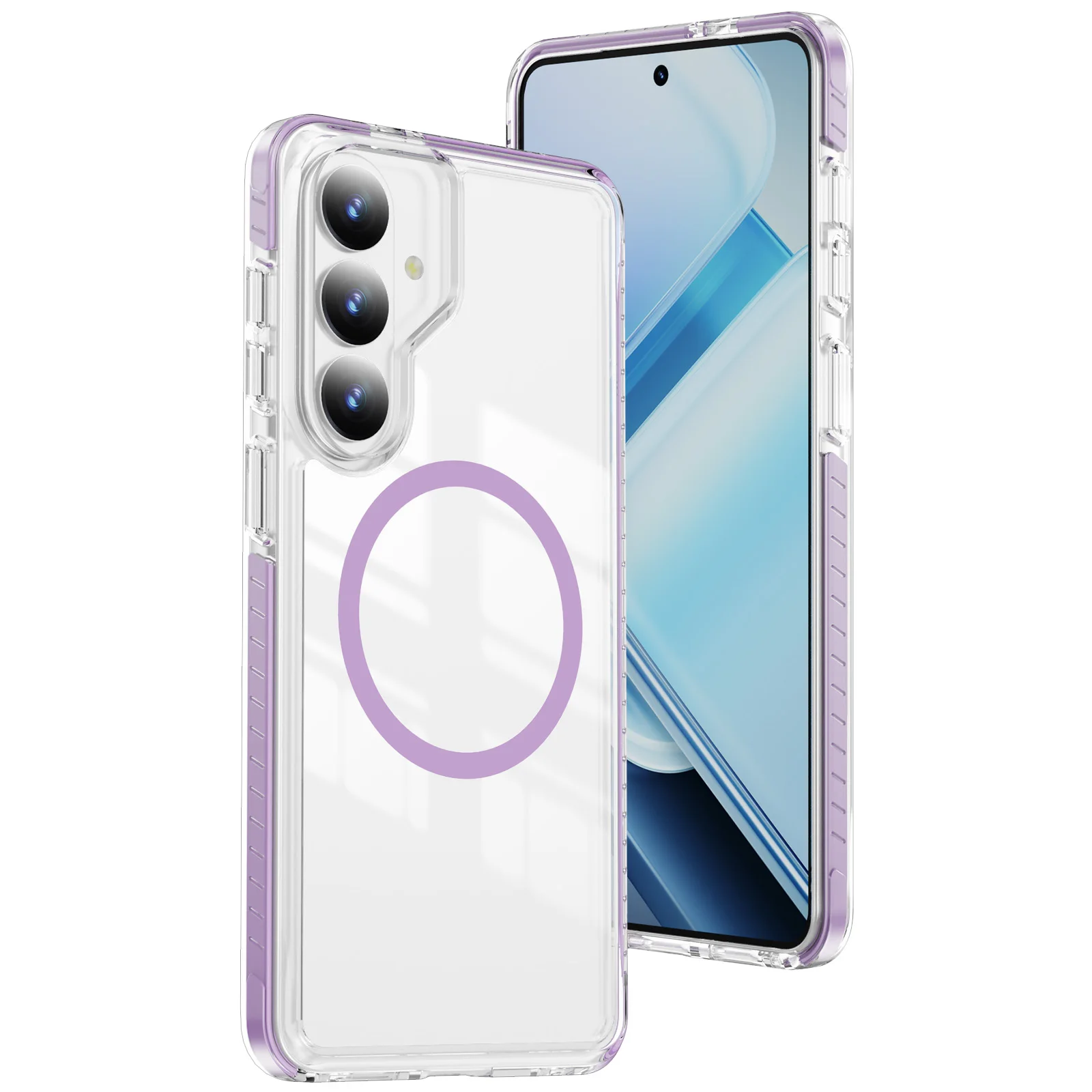 Enhanced Magnetic Transparent Shockproof Phone Case with Airbag Protection