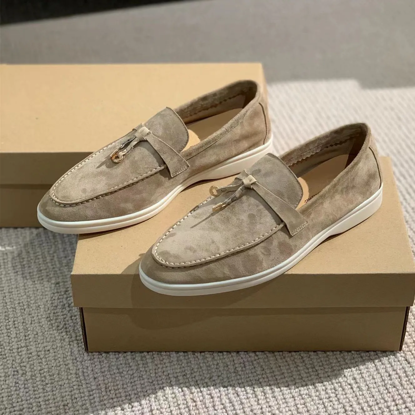 Summer men's sports shoes 2024 Spring and Autumn new women's leather loafers lazy casual shoes flat bottomed moccasin shoes