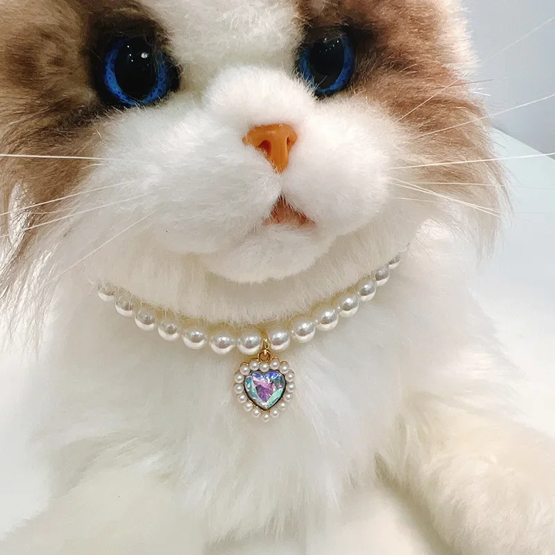 Title 9, Adjustable Pet Pearl Necklace Accessories for C...