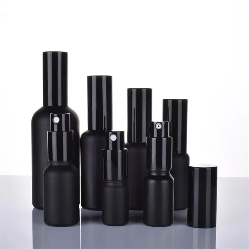 Glass Perfume Bottle Black Glass Empty Perfume Spray Bottle 5ml-100ml Fine Mist Atomizer Refillable Bottles Vial Essential Oil Cosmetic Pump Bottle