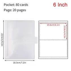 Transparent PVC Photocard Album with 80/160 Slots - Collectible Picture Card Holder (6 Inch-80 Cards)