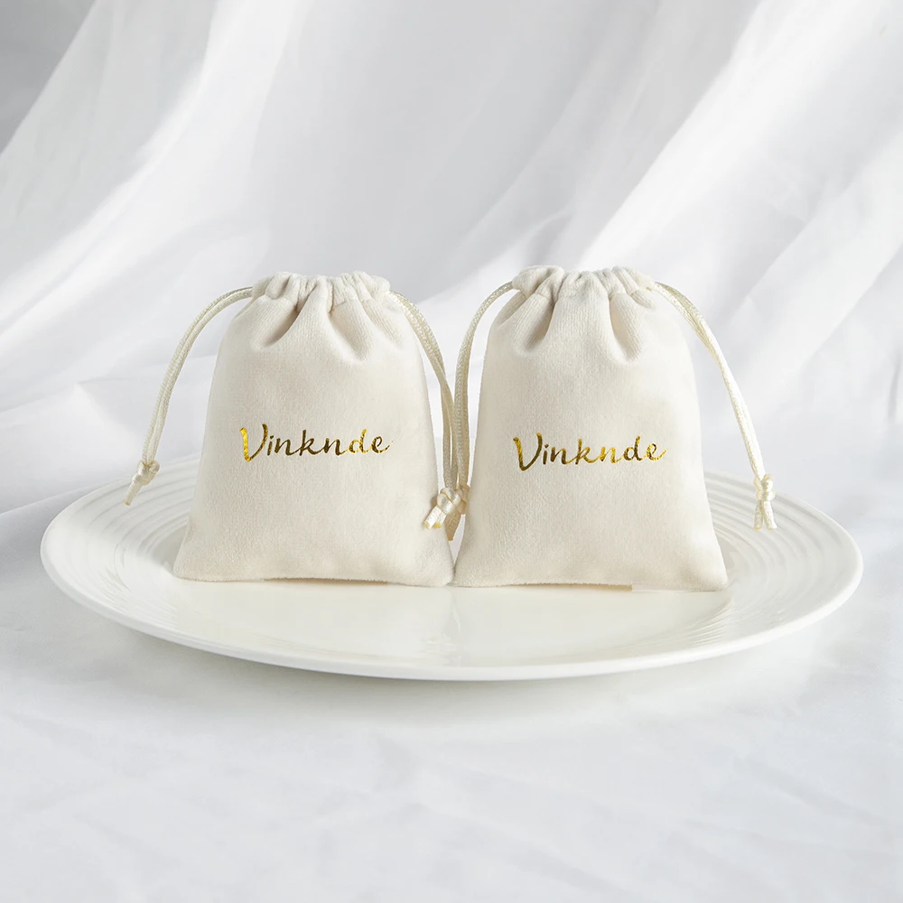 100-Pack Product Packge Pouches Custom Logo Velvet Drawstring Bags Jewelry Cosmetic Packaging Storage Bag Wedding Gift Pouch