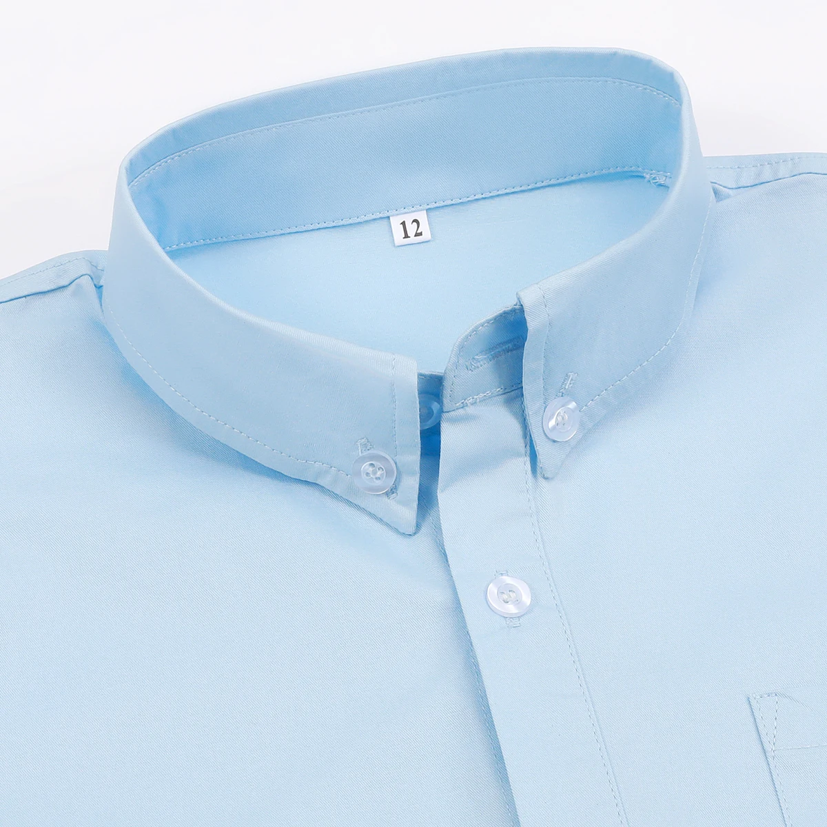 Boys Light Blue Oxford Button-Down Dress Shirt for Special Occasions