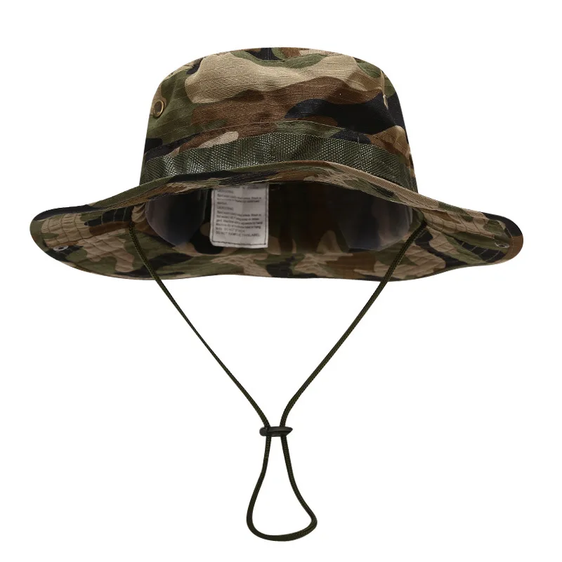 Men Camouflage Bonnie Hats Tactical Army Bucket Hats Military Panama Summer Bucket Caps Hunting Hiking Outdoor sun hats