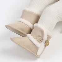 Baby Autumn Winter Boots Baby Girl Boys Winter Warm Shoes Solid Fashion Toddler Fuzzy Balls First Walkers Kid Shoes 0-18M 6