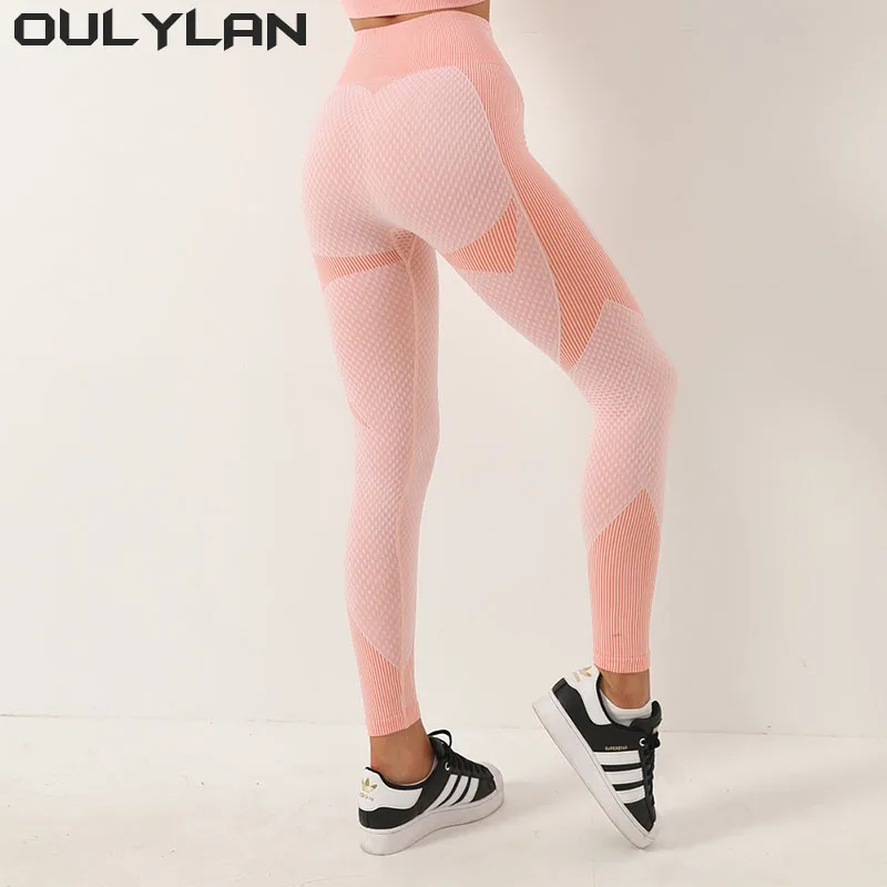 

Oulylan Sport Women Fitness Running Yoga Pants Energy Elastic Trousers Gym Tights High Waist Seamless Leggings Push Up Leggins