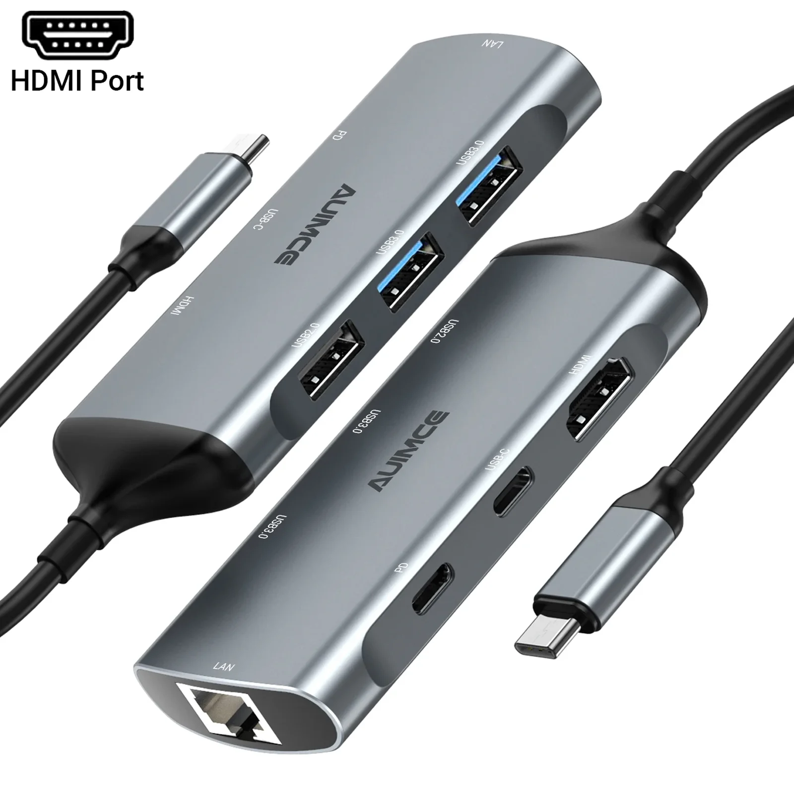 

Док-станция USB Type-C, USB 3,0, HDMI, RJ45, PD100W, 4K