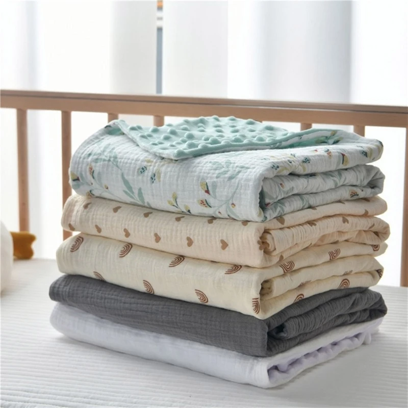 Baby Blanket with Dotted Backing, Infants Receiving Swaddles Wrap Soothing Blanket Air Conditioning Thin Quilts