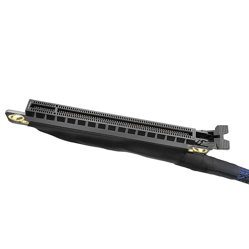 PCIe 5,0 x 16 Grafikkarten-Verlängerungskabel, versilbertes Adapterkabel, 270 180 Grad GEN5, verlustfreies GPU-Verlängerungskabel, 64 GB – Detail 30