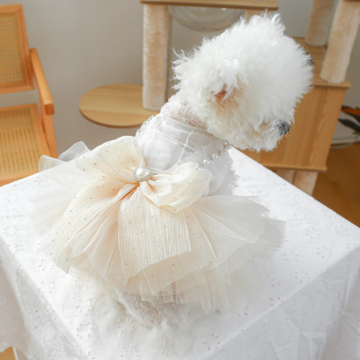 1PC Pet Thin White Wedding Princess Dress 1