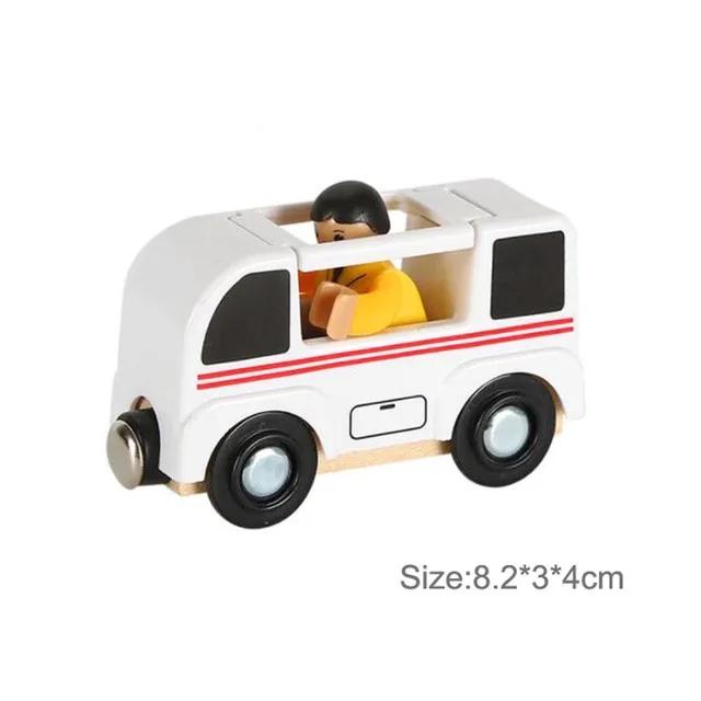 Magnetic Wooden Trolley and Vehicle Set for Kids – Educational Track Accessories and Toys