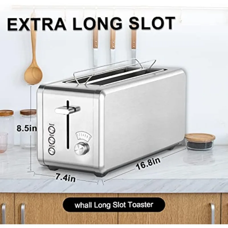 Long Slot Toaster, with Warming Rack