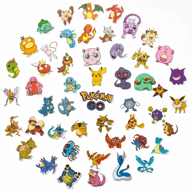 10/50/100Pcs Kawaii Pikachu Pokemon Stickers Motorcycle Phone Car Skateboard Laptop Decal Sticker Waterproof Classic Kid Toy cartoon stickers decorative stickers pokemon stickers kawaii stickers car sticker decal