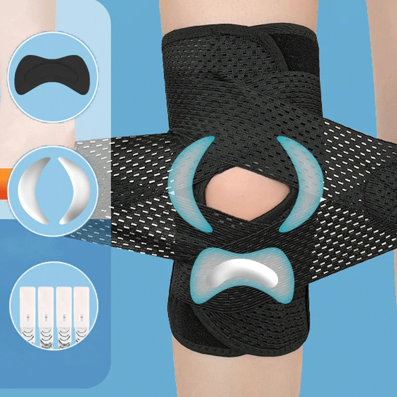 1PC Sports Kneepad Men Women Pressurized Elastic Knee Pads Arthritis Joints Protector Fitness Gear Volleyball Brace Protector