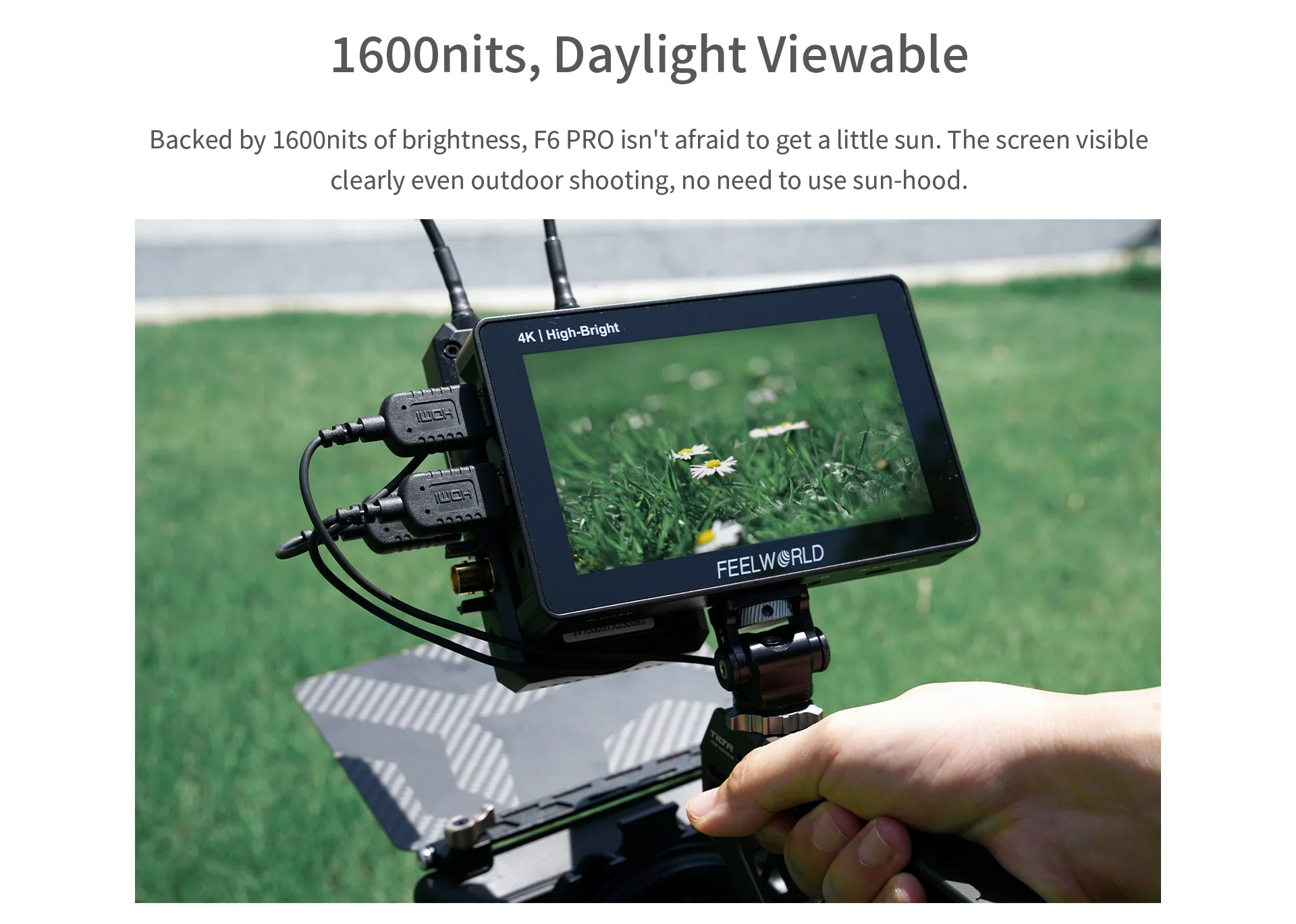 F6 Pro 5.5 Inch Touch Screen Filed Camera Monitor 1600nits High Bright 4K HDMI w