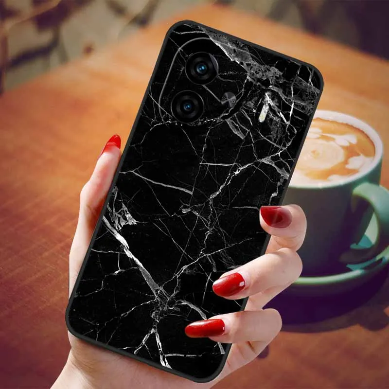 Soft Silicone Fashion Marble Shockproof Case - TPU Bumper Cover, 6.78