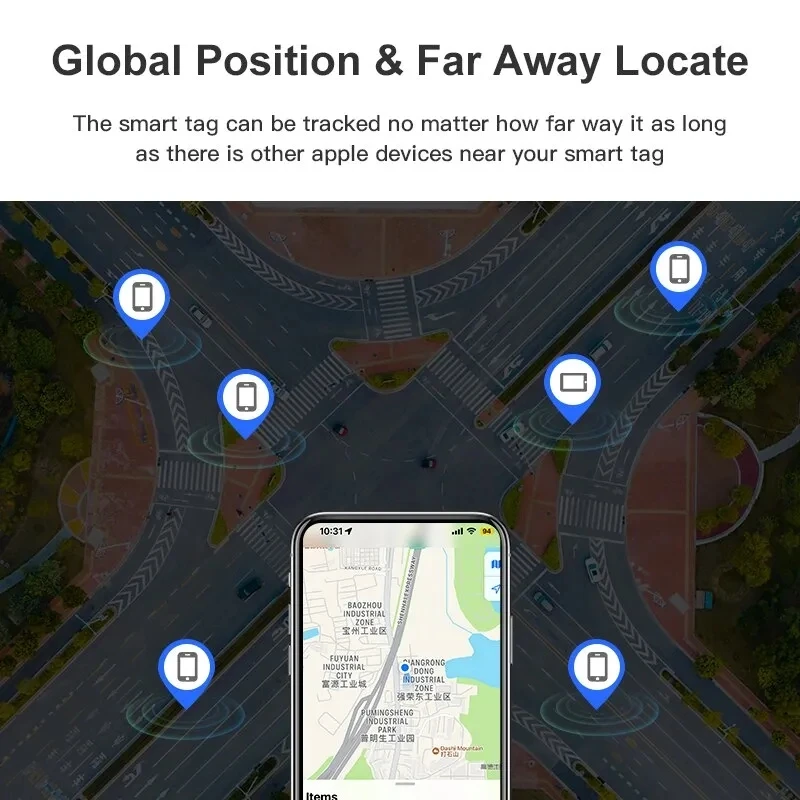 Smart Bluetooth GPS Tracker Works with Find My APP Anti Lose Reminder Device for Iphone Tag Replacement Locator MFI Rated Airtag anti lost tracker gps locator anti lose tracker item locator anti lost locator