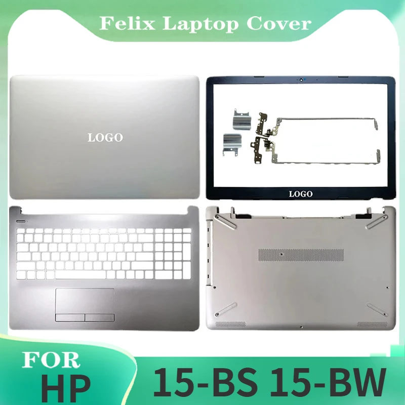 

For HP 15-BS 15-BW Laptop Screen LCD Back Cover/Front Bezel/Hinges/Hinges Cover/Palmrest/Bottom Shell Silver Laptops Accessories