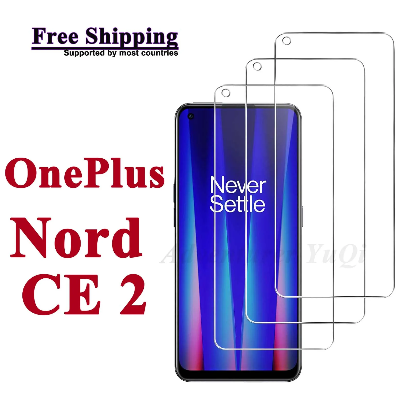 

Screen Protector For OnePlus Nord CE 2 5G, Tempered Glass Free Shipping HD 9H Transparent Ultra Clear Anti Scratch Case Friendly