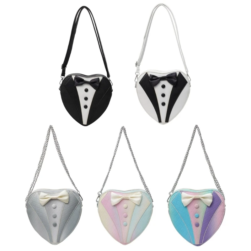 

Fashion PU Leather Shoulder Bag Purse Heart Bowtie Crossbody Handbag E74B