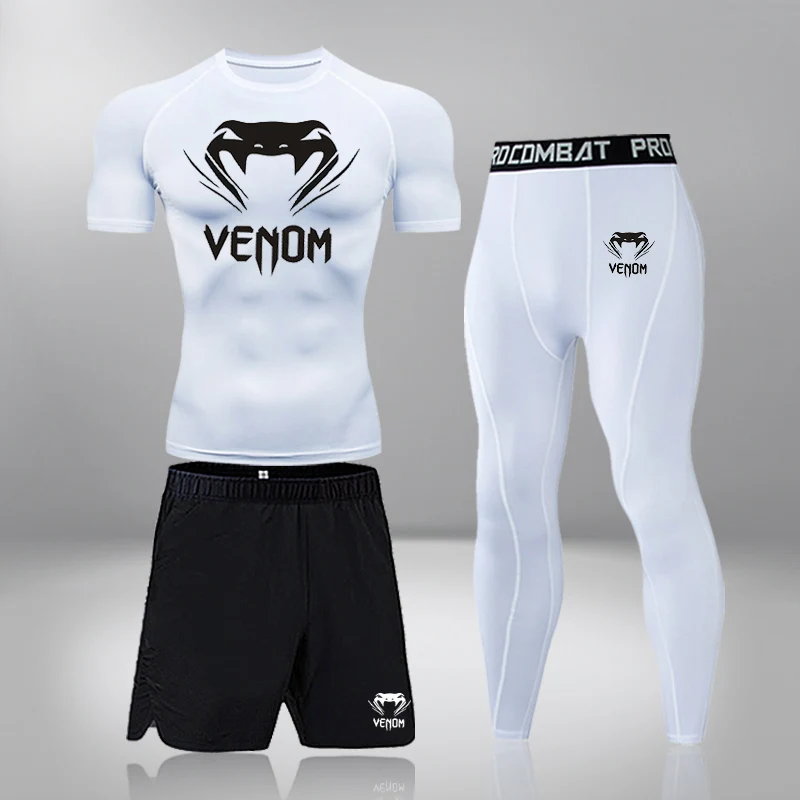 Men's Compression Sportswear Suits Gym Tights Training Clothes Workout Jogging Sports Set Running Rashguard Tracksuit For Men 2